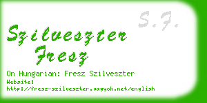 szilveszter fresz business card